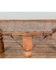 19th Century Bullock Cart Rustic Coffee Table with Twisted Iron Stretchers-4. Asian & Chinese Furniture, Art, Antiques, Vintage Home Décor for sale at FEA Home