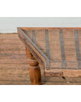 19th Century Bullock Cart Rustic Coffee Table with Twisted Iron Stretchers-5. Asian & Chinese Furniture, Art, Antiques, Vintage Home Décor for sale at FEA Home