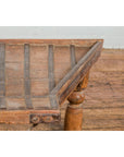 19th Century Bullock Cart Rustic Coffee Table with Twisted Iron Stretchers-6. Asian & Chinese Furniture, Art, Antiques, Vintage Home Décor for sale at FEA Home