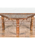 Bullock Cart Rustic Coffee Table with Twisted Iron Stretchers, 19th Century-3. Asian & Chinese Furniture, Art, Antiques, Vintage Home Décor for sale at FEA Home