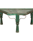 Indian 19th Century Green Painted Wood Bullock Cart Made into a Coffee Table-1. Asian & Chinese Furniture, Art, Antiques, Vintage Home Décor for sale at FEA Home