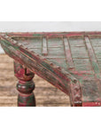 Rustic Coffee Table with Red and Green Lacquer, Turned Baluster Legs and Iron-11. Asian & Chinese Furniture, Art, Antiques, Vintage Home Décor for sale at FEA Home