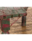 Rustic Coffee Table with Red and Green Lacquer, Turned Baluster Legs and Iron-13. Asian & Chinese Furniture, Art, Antiques, Vintage Home Décor for sale at FEA Home