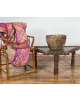 Rustic Coffee Table with Red and Green Lacquer, Turned Baluster Legs and Iron-2. Asian & Chinese Furniture, Art, Antiques, Vintage Home Décor for sale at FEA Home