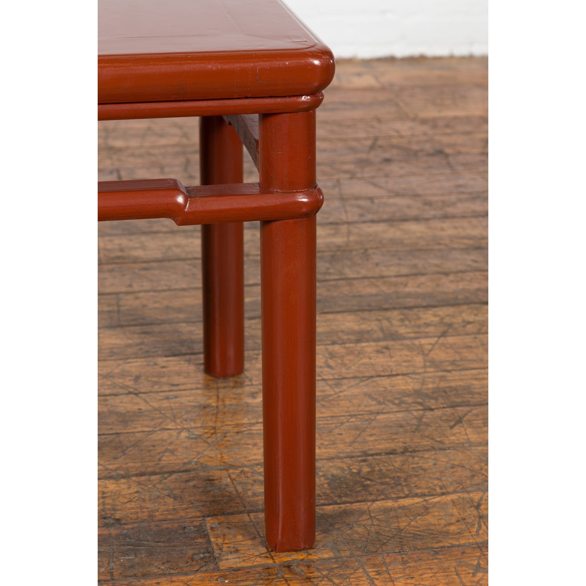 Chinese 1900s Qing Dynasty Red Lacquer Stool or Table with Humpback Stretchers-10. Asian & Chinese Furniture, Art, Antiques, Vintage Home Décor for sale at FEA Home