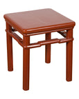 Chinese 1900s Qing Dynasty Red Lacquer Stool or Table with Humpback Stretchers-1. Asian & Chinese Furniture, Art, Antiques, Vintage Home Décor for sale at FEA Home