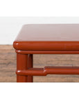 Chinese 1900s Qing Dynasty Red Lacquer Stool or Table with Humpback Stretchers-6. Asian & Chinese Furniture, Art, Antiques, Vintage Home Décor for sale at FEA Home