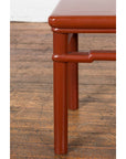Chinese 1900s Qing Dynasty Red Lacquer Stool or Table with Humpback Stretchers-9. Asian & Chinese Furniture, Art, Antiques, Vintage Home Décor for sale at FEA Home