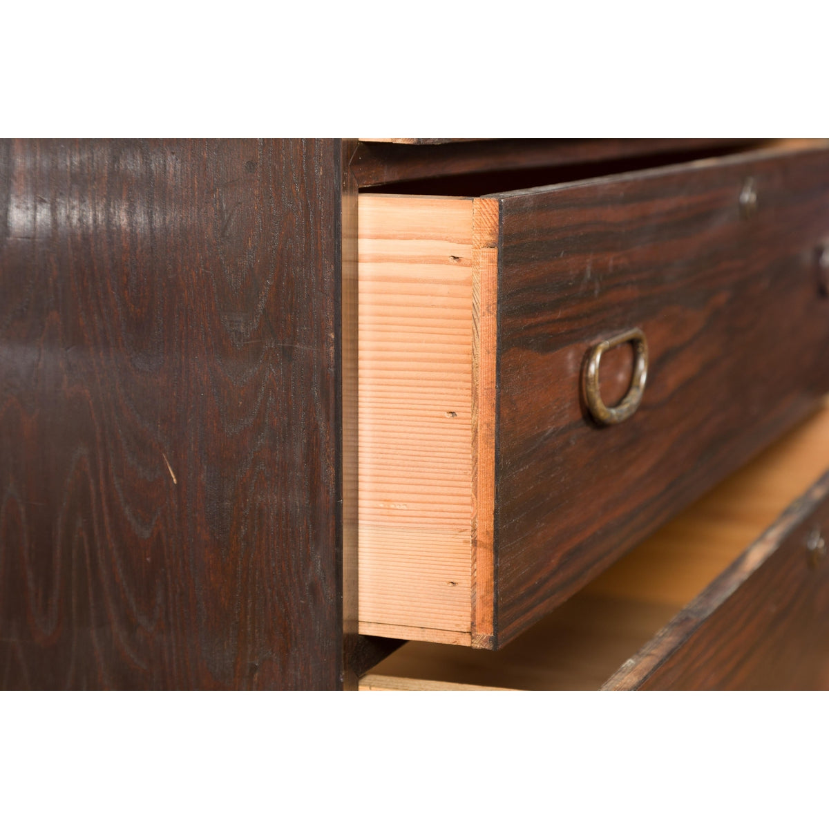 Dark Brown Antique Wooden Tansu Dresser Chest-16. Asian & Chinese Furniture, Art, Antiques, Vintage Home Décor for sale at FEA Home