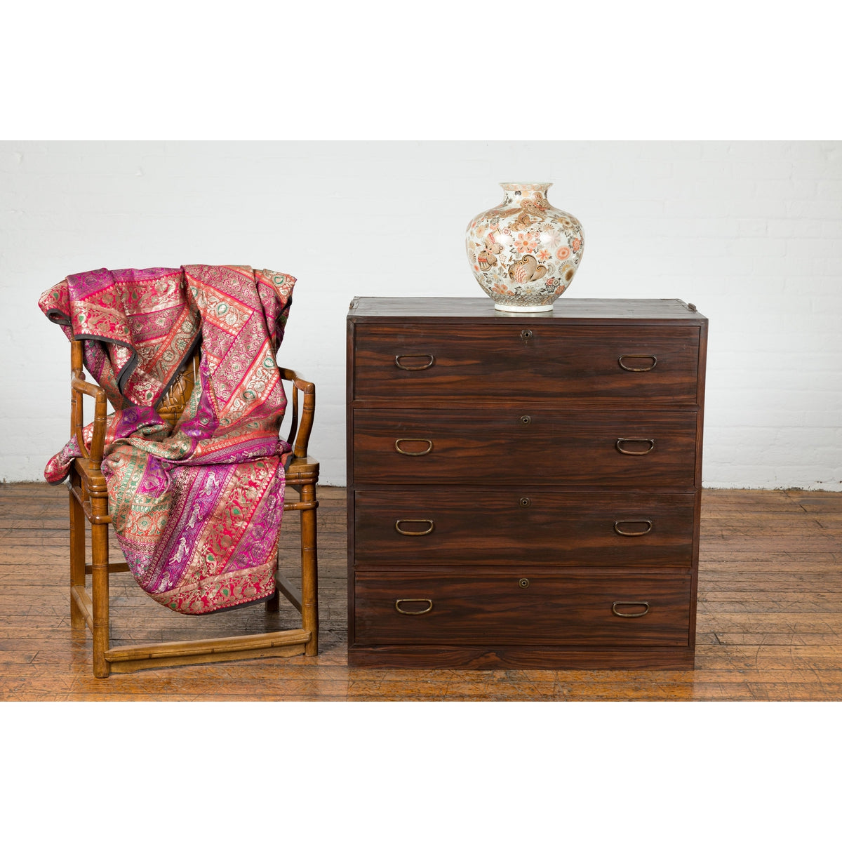 Dark Brown Antique Wooden Tansu Dresser Chest-3. Asian & Chinese Furniture, Art, Antiques, Vintage Home Décor for sale at FEA Home