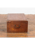 Chinese 19th Century Qing Dynasty Red Painted Paper Bound Trunk with Brass Lock-20. Asian & Chinese Furniture, Art, Antiques, Vintage Home Décor for sale at FEA Home