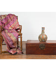 Chinese 19th Century Qing Dynasty Red Painted Paper Bound Trunk with Brass Lock-3. Asian & Chinese Furniture, Art, Antiques, Vintage Home Décor for sale at FEA Home