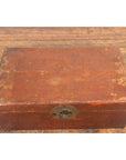 Chinese 19th Century Qing Dynasty Red Painted Paper Bound Trunk with Brass Lock-4. Asian & Chinese Furniture, Art, Antiques, Vintage Home Décor for sale at FEA Home