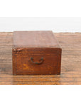 Chinese 19th Century Qing Dynasty Red Painted Paper Bound Trunk with Brass Lock-7. Asian & Chinese Furniture, Art, Antiques, Vintage Home Décor for sale at FEA Home
