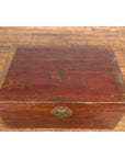 Antique Chinese Leather Trunk with Brass Hardware-11. Asian & Chinese Furniture, Art, Antiques, Vintage Home Décor for sale at FEA Home