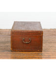 Antique Chinese Leather Trunk with Brass Hardware-15. Asian & Chinese Furniture, Art, Antiques, Vintage Home Décor for sale at FEA Home