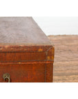 Antique Chinese Leather Trunk with Brass Hardware-17. Asian & Chinese Furniture, Art, Antiques, Vintage Home Décor for sale at FEA Home