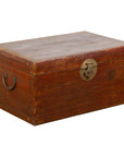 Antique Chinese Leather Trunk with Brass Hardware-1. Asian & Chinese Furniture, Art, Antiques, Vintage Home Décor for sale at FEA Home
