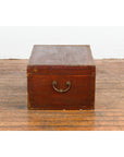 Antique Chinese Leather Trunk with Brass Hardware-20. Asian & Chinese Furniture, Art, Antiques, Vintage Home Décor for sale at FEA Home