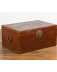 Antique Chinese Leather Trunk with Brass Hardware-3. Asian & Chinese Furniture, Art, Antiques, Vintage Home Décor for sale at FEA Home