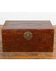 Antique Chinese Leather Trunk with Brass Hardware-4. Asian & Chinese Furniture, Art, Antiques, Vintage Home Décor for sale at FEA Home