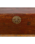 Antique Chinese Leather Trunk with Brass Hardware-7. Asian & Chinese Furniture, Art, Antiques, Vintage Home Décor for sale at FEA Home
