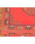 Vintage Red Lacquer Blanket Chest with Egrets, Bats and Floral Motifs-14. Asian & Chinese Furniture, Art, Antiques, Vintage Home Décor for sale at FEA Home