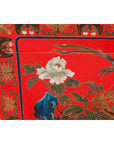 Red Lacquer Trunk with Flowers, Birds and Calligraphy Motifs-10. Asian & Chinese Furniture, Art, Antiques, Vintage Home Décor for sale at FEA Home
