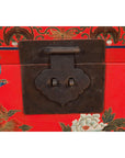 Red Lacquer Trunk with Flowers, Birds and Calligraphy Motifs-12. Asian & Chinese Furniture, Art, Antiques, Vintage Home Décor for sale at FEA Home