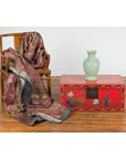 Red Lacquer Trunk with Flowers, Birds and Calligraphy Motifs-2. Asian & Chinese Furniture, Art, Antiques, Vintage Home Décor for sale at FEA Home