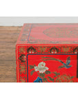 Red Lacquer Trunk with Flowers, Birds and Calligraphy Motifs-4. Asian & Chinese Furniture, Art, Antiques, Vintage Home Décor for sale at FEA Home