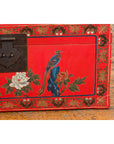 Red Lacquer Trunk with Flowers, Birds and Calligraphy Motifs-6. Asian & Chinese Furniture, Art, Antiques, Vintage Home Décor for sale at FEA Home