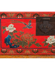 Red Lacquer Trunk with Flowers, Birds and Calligraphy Motifs-7. Asian & Chinese Furniture, Art, Antiques, Vintage Home Décor for sale at FEA Home