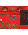 Red Lacquer Trunk with Flowers, Birds and Calligraphy Motifs-8. Asian & Chinese Furniture, Art, Antiques, Vintage Home Décor for sale at FEA Home