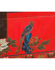 Red Lacquer Trunk with Flowers, Birds and Calligraphy Motifs-9. Asian & Chinese Furniture, Art, Antiques, Vintage Home Décor for sale at FEA Home