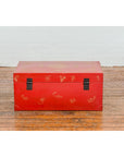 Vintage Chinese Red Lacquer Blanket Chest with Bat, Guardian Lion, Cloud Motifs-19. Asian & Chinese Furniture, Art, Antiques, Vintage Home Décor for sale at FEA Home