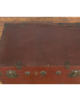 Qing Dynasty Period 19th Century Brown Leather Trunk with Brass Hardware-14. Asian & Chinese Furniture, Art, Antiques, Vintage Home Décor for sale at FEA Home