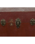 Qing Dynasty Period 19th Century Brown Leather Trunk with Brass Hardware-15. Asian & Chinese Furniture, Art, Antiques, Vintage Home Décor for sale at FEA Home