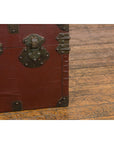 Qing Dynasty Period 19th Century Brown Leather Trunk with Brass Hardware-16. Asian & Chinese Furniture, Art, Antiques, Vintage Home Décor for sale at FEA Home