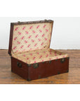 Qing Dynasty Period 19th Century Brown Leather Trunk with Brass Hardware-9. Asian & Chinese Furniture, Art, Antiques, Vintage Home Décor for sale at FEA Home