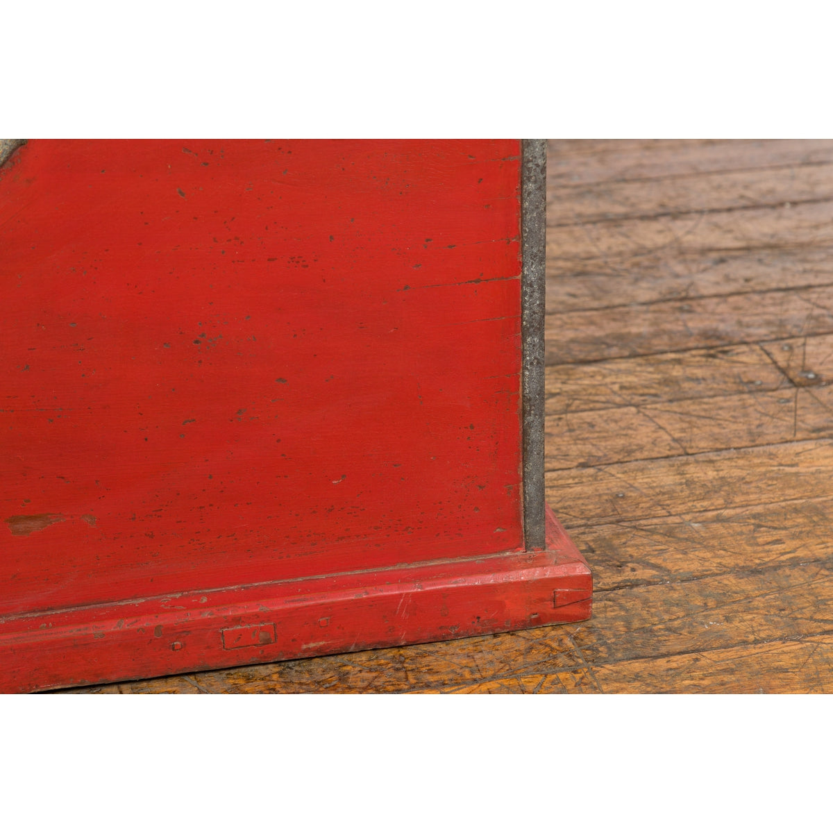 Chinese Qing Dynasty Period 19th Century Red Lacquer Trunk with Metal Edging-10. Asian & Chinese Furniture, Art, Antiques, Vintage Home Décor for sale at FEA Home