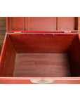 Chinese Qing Dynasty Period 19th Century Red Lacquer Trunk with Metal Edging-13. Asian & Chinese Furniture, Art, Antiques, Vintage Home Décor for sale at FEA Home