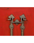 Chinese Qing Dynasty Period 19th Century Red Lacquer Trunk with Metal Edging-16. Asian & Chinese Furniture, Art, Antiques, Vintage Home Décor for sale at FEA Home
