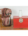 Chinese Qing Dynasty Period 19th Century Red Lacquer Trunk with Metal Edging-5. Asian & Chinese Furniture, Art, Antiques, Vintage Home Décor for sale at FEA Home