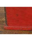 Chinese Qing Dynasty Period 19th Century Red Lacquer Trunk with Metal Edging-9. Asian & Chinese Furniture, Art, Antiques, Vintage Home Décor for sale at FEA Home