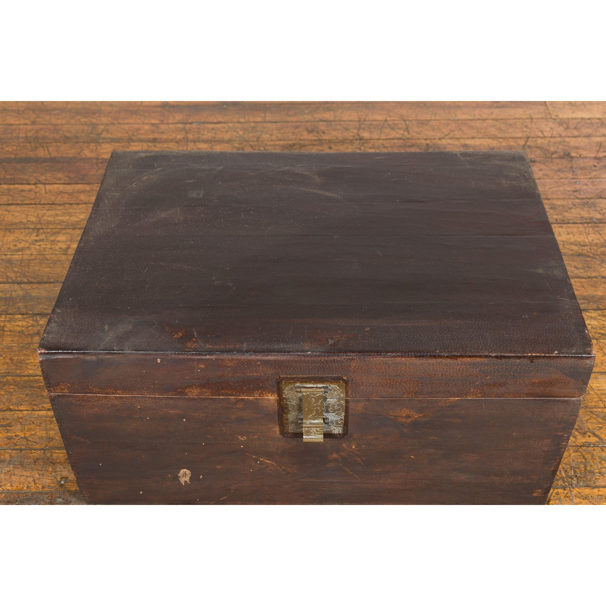 Antique Chinese Wooden Trunk with Ornate Brass Lock-10. Asian & Chinese Furniture, Art, Antiques, Vintage Home Décor for sale at FEA Home