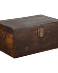 Antique Chinese Wooden Trunk with Ornate Brass Lock-1. Asian & Chinese Furniture, Art, Antiques, Vintage Home Décor for sale at FEA Home
