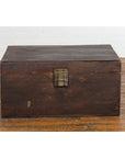 Antique Chinese Wooden Trunk with Ornate Brass Lock-4. Asian & Chinese Furniture, Art, Antiques, Vintage Home Décor for sale at FEA Home