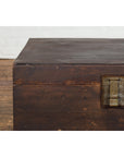 Antique Chinese Wooden Trunk with Ornate Brass Lock-5. Asian & Chinese Furniture, Art, Antiques, Vintage Home Décor for sale at FEA Home