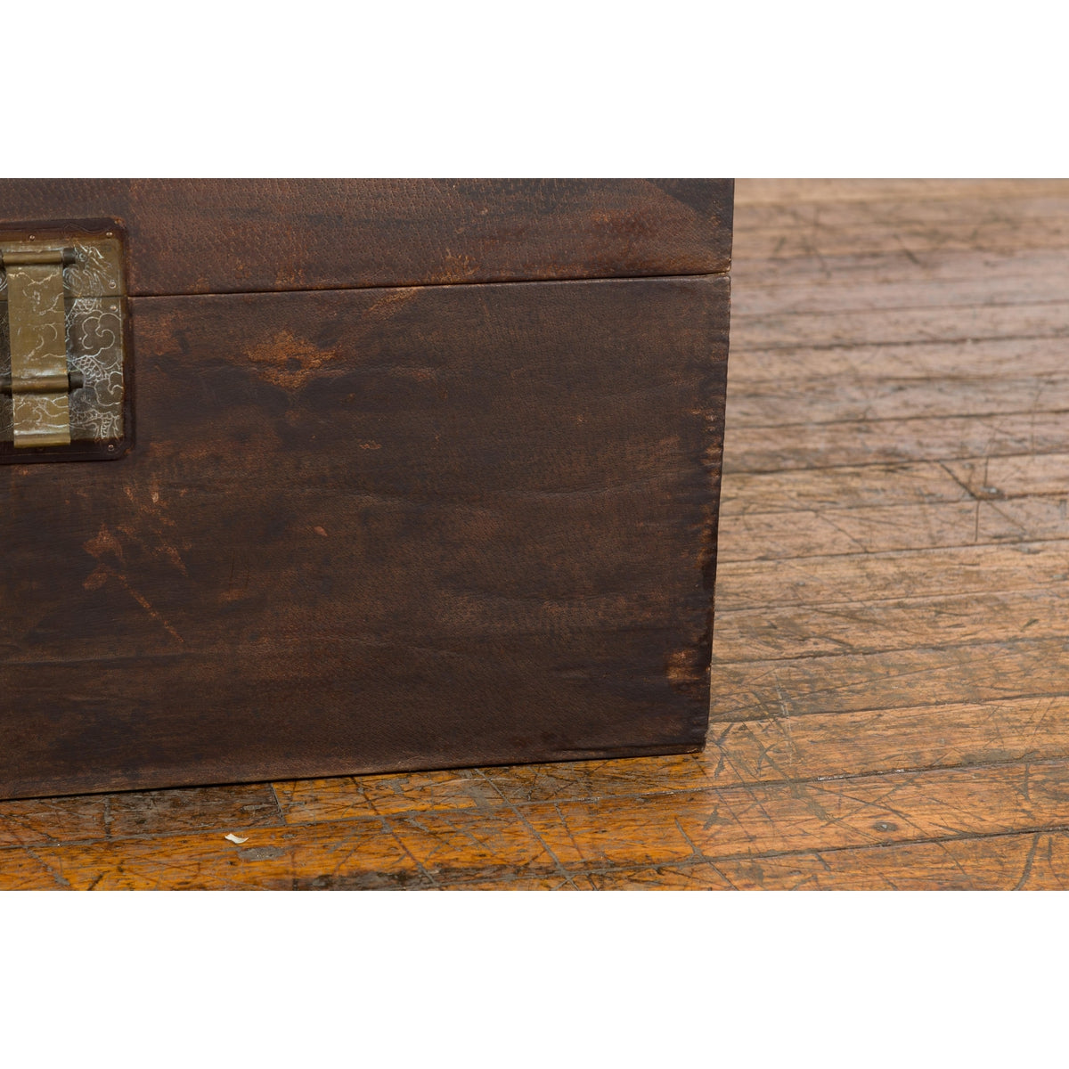 Antique Chinese Wooden Trunk with Ornate Brass Lock-7. Asian & Chinese Furniture, Art, Antiques, Vintage Home Décor for sale at FEA Home